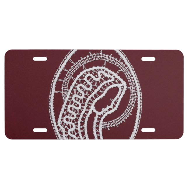 Catholic Blessed Virgin Mary, lace  License Plate (Front)