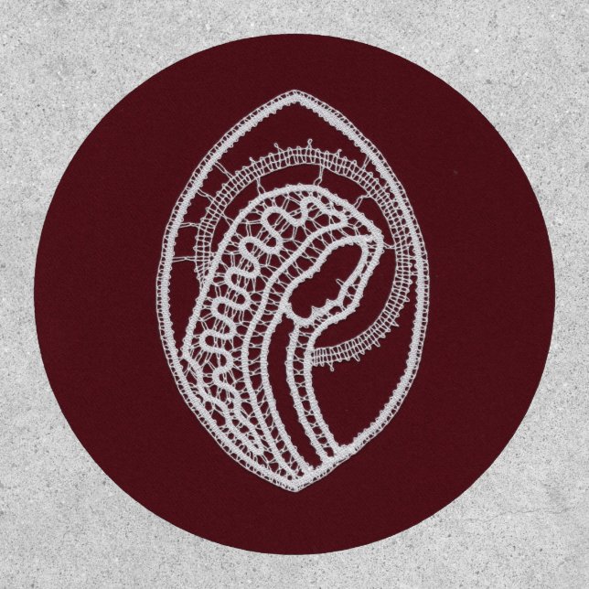 Catholic Blessed Virgin Mary, lace  Patch (Front)