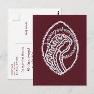 Catholic Blessed Virgin Mary, lace  Postcard
