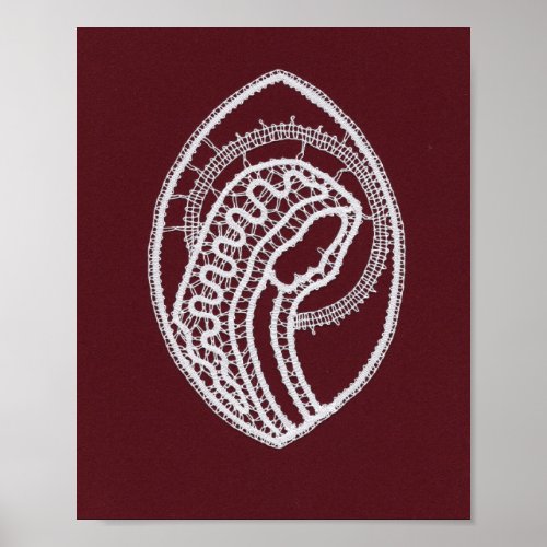Catholic Blessed Virgin Mary lace  Poster