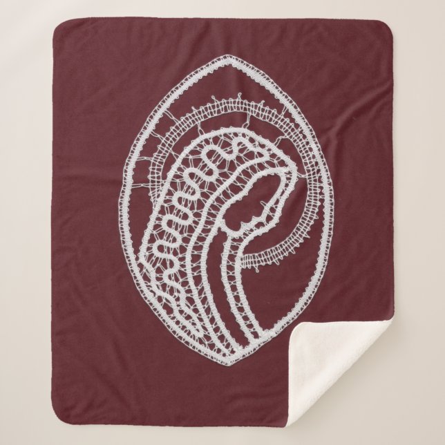 Catholic Blessed Virgin Mary, lace  Sherpa Blanket (Front)