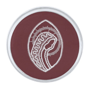 Catholic Blessed Virgin Mary, lace Silver Finish Lapel Pin