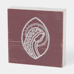 Catholic Blessed Virgin Mary, lace Wooden Box Sign