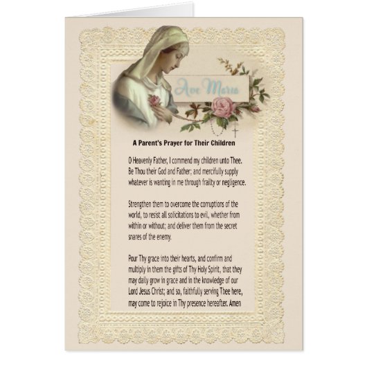 Catholic Blessed Virgin Mary Prayer for Children (Front)