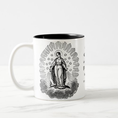 Catholic Blessed Virgin Mary Prayer Religious Two_Tone Coffee Mug
