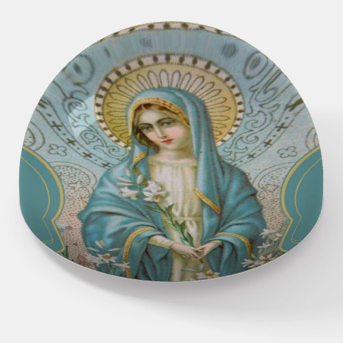 Catholic Blessed Virgin Mary Queen of Heaven Paperweight
