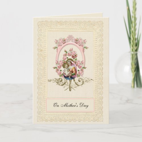 Catholic Blessed Virgin Mary Roses Mothers Day  Card