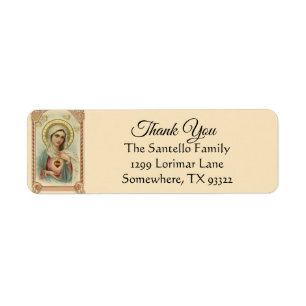 Catholic Blessed Virgin Mary Thank You Label