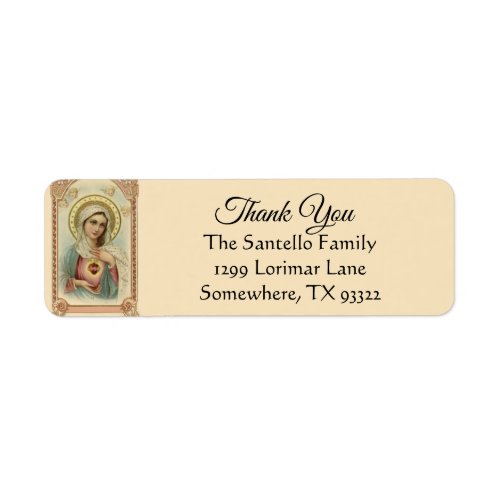 Catholic Blessed Virgin Mary Thank You Label