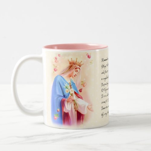 Catholic Blessed Virgin Mary Vintage Lady of Grace Two_Tone Coffee Mug