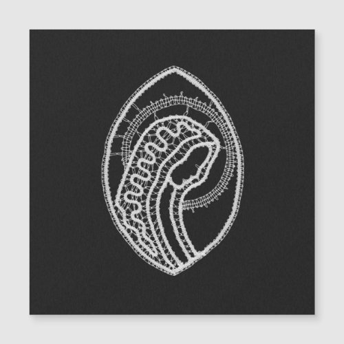 Catholic Blessed Virgin Mary White Lace on Black