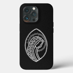 Catholic Blessed Virgin Mary White Lace on Black iPhone 13 Pro Case
