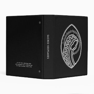 Catholic Blessed Virgin Mary White Lace on Black Mini Binder
