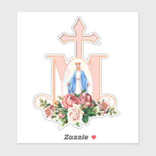Catholic Blessed Virgin Religious Vinyl Contour Sticker