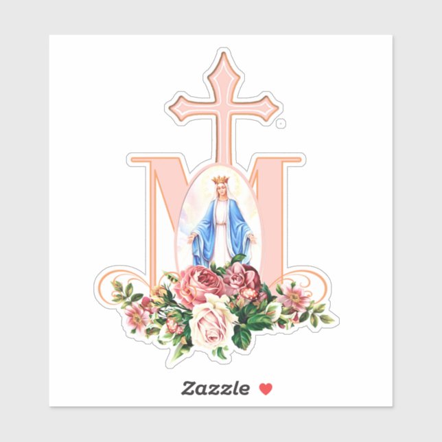 Catholic Blessed Virgin Religious Vinyl Contour Sticker (Sheet)