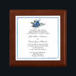 Catholic Blue Floral Wedding Invitations Cross  Gift Box<br><div class="desc">Featuring a beautiful wedding invitation keepsake for the Bride and Groom with blue flowers and a gold crucifix and wedding rings.</div>