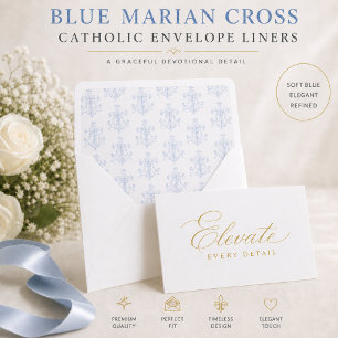 Catholic Blue Marian Cross of Blessed Mother Mary Envelope Liner