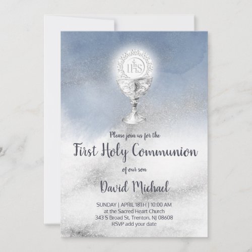 catholic boy first communion watercolor marble