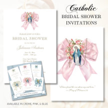Catholic Bridal Shower Blessed Mary Pink Rosary