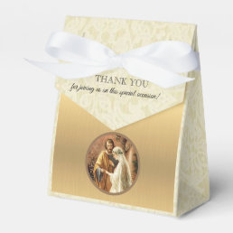 Catholic Bride &amp; Groom Mary St. Joseph Gold Lace Favor Boxes