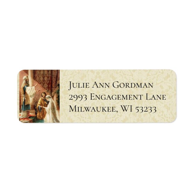 Catholic Bride & Groom Mary St. Joseph Marriage Label (Front)