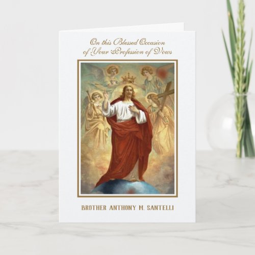 Catholic Brother Religious Profession of Vows Card