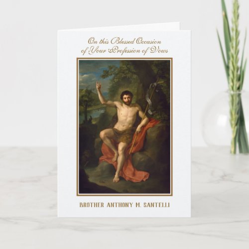 Catholic Brother Religious Profession of Vows Card