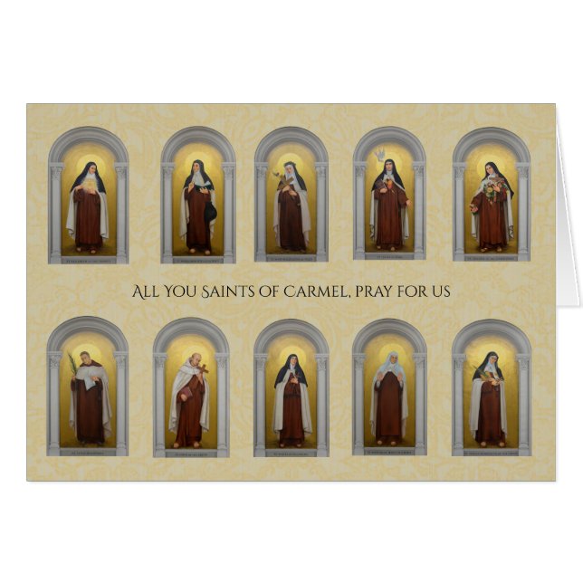 Catholic Carmelite Saints Nuns Priests Religious Cards (Front Horizontal)