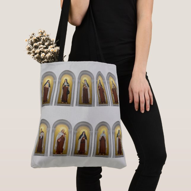 Catholic Carmelite Saints Nuns Priests Tote Bag (Close Up)