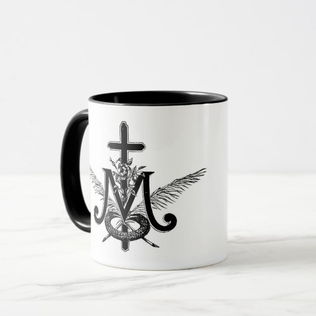 Catholic Celtic and Marian Cross Religious Mug (Front Left)