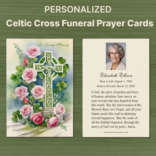Catholic Celtic Cross Funeral Memorial Prayer 