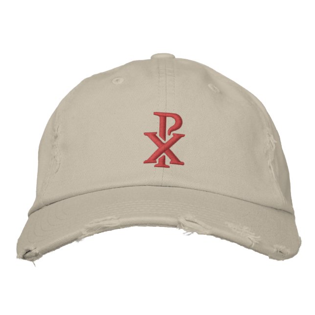 Catholic Chi Rho Embroidered Baseball Cap (Front)