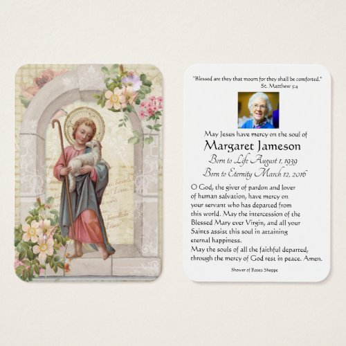 Catholic Child Jesus Funeral Prayer Memorial Card