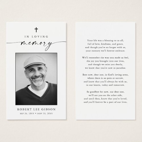 Catholic Christian Funeral Memorial Prayer Card