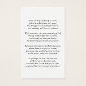 Catholic Christian Funeral Memorial Prayer Card (Back)