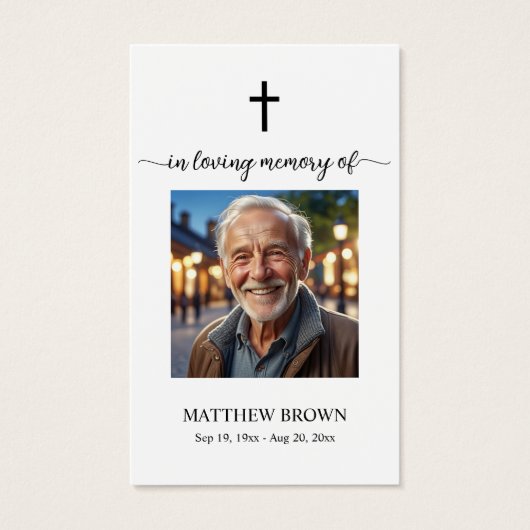 Catholic Christian Funeral Memorial Prayer Card (Front)