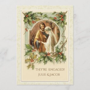 Catholic Christmas Engagement Annoucement Invitation