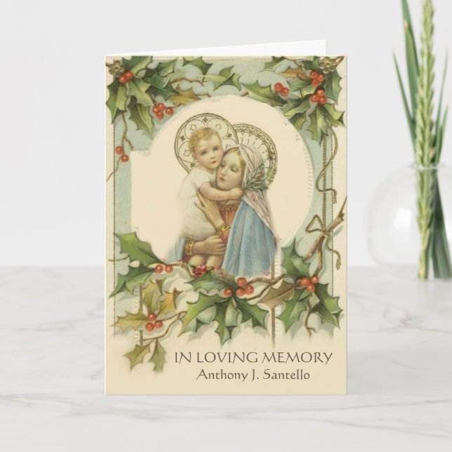 Catholic Christmas Funeral Holy Prayer Card (Front)