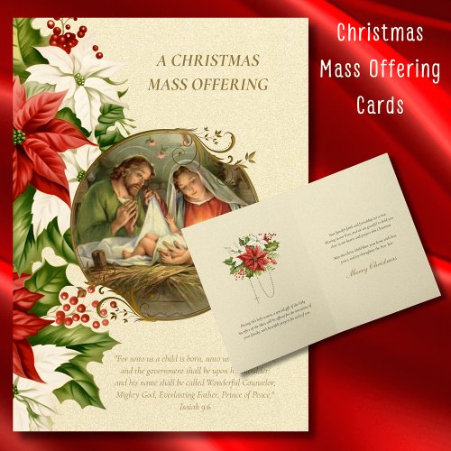 Catholic Christmas Mass Offering Card