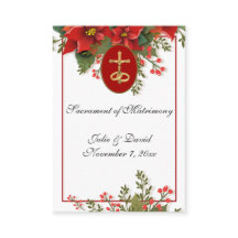 Catholic Christmas Pointsettia Wedding Favor