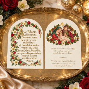 Catholic Christmas Prayer Ave Maria Holy Family Holiday Card