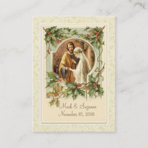 Catholic Christmas Wedding  Mary Joseph Holy Card