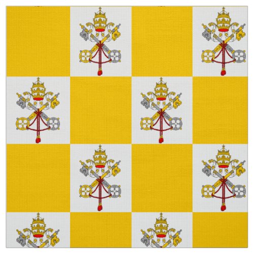 Catholic church flag emblem Vatican pattern yellow Fabric