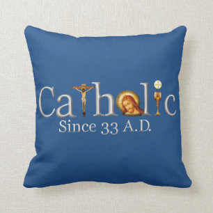 Catholic Church Since 33 A.D. Saints Throw Pillow
