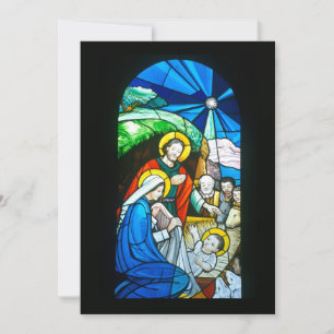 Catholic Church Stained Glass Window in Nagasaki Holiday Card