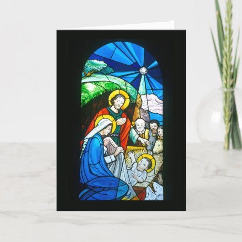 Catholic Church Stained Glass Window in Nagasaki Holiday Card