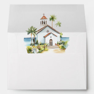 Catholic Church Tropical Wedding Envelope