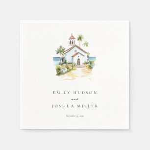 Catholic Church Tropical Wedding Napkins