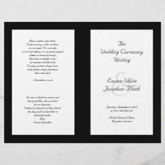 Catholic Church Wedding Ceremony Program Template