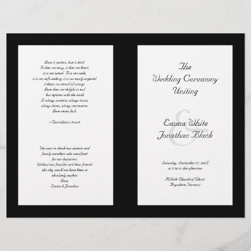 Catholic Church Wedding Ceremony Program Template